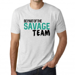 Vyri&scaron;ki vintažiniai mar&scaron;kinėliai Grafi&scaron;ki mar&scaron;kinėliai Būkite &bdquo;Savage Team Vintage White&ldquo; komandos dalis XS baltos spalvos nuo blyksnio