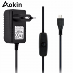 Aokin, skirtas Raspberry Pi maitinimo &scaron;altinio mikro USB kintamosios srovės adapteriui su maitinimo įjungimo / i&scaron;jungimo jungiklio jungiklio ki&scaron;tuku US Plug