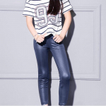 Pavasario rudens vaikams PU kelnės vaikams dirbtinės odos antblauzdžiai 130 tamsiai mėlyna spalva