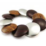 Les Tr&eacute;sors De Lily [C8788] - Bracelet Cr&eacute;ateur 'M&eacute;tisse' Marron Argent&eacute; ruda