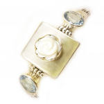 Les Tr&eacute;sors De Lily [D5933] - Bracelet Argent 'Sapa' Nacre / Topaze Bleu