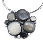 NOA [J4239] - Collier Cr&eacute;ateur 'Oxyg&egrave;ne' gris noir pilka