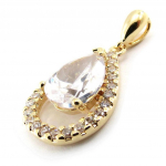 Les Tr&eacute;sors De Lily [J5312] - Pendentif Plaqu&eacute; Or 'Celestina' blanc balta