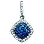 Les Tr&eacute;sors De Lily [L6283] - Pendentif Argent 'Sissi' bleu blanc (rhodi&eacute;) - 12x12 mm mėlyna