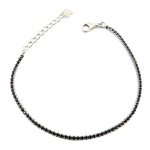 Les Tr&eacute;sors De Lily [P9281] - Bracelet Argent 'Sissi' noir argent&eacute; (rhodi&eacute;) - 1 mm