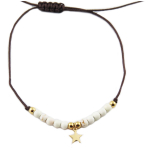 Les Tr&eacute;sors De Lily [R0142] - Bracelet acier 'Une Etoile est N&eacute;e' blanc dor&eacute; - &eacute;toile 7 mm balta