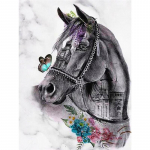Visas 5D &bdquo;pasidaryk pats&ldquo; deimantinis pie&scaron;imas animacinis filmas &bdquo;Animal Horse&ldquo; mozaikos siuvinėjimas kryželiu namų dekoras Rankų darbo 25x30cm