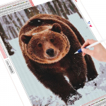 Deimantinis paveikslas Me&scaron;ka Sniego Visas grąžtas Kalnų kri&scaron;tolas 5D DIY Deimantinis Siuvinėjimas Gyvūnų Mozaika Rankdarbiai Namų dekoravimas Full Round 20X30CM