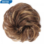 Plaukų ku&scaron;etė Tamsiai Ruda Netvarkinga Bun Plaukų Priauginimas Moterims Banguotas garbanotas Updo Scrunchie Elastinis