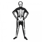 Helovino vyrų Skeleton Jumpsuit kostiumas Luminous Skull Skin viso kūno pėdkelnių kostiumas