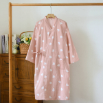 Japoni&scaron;ko stiliaus kimono pižama vasarinė nauja 100% medvilnės marlės pižamos naktiniai moteri&scaron;ki SPA yukata rūbai namų ilgos pižamos moteri&scaron;kos M