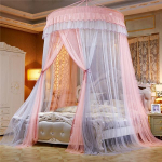Vasaros princesės patalynės palapinė baldakimu kupolo tinklelis nuo uodų Eleganti&scaron;kas princesės patalynės uždanga Haning kupolo tinklelis 1.2m (4 feet) bed rožinė/pilka spalva