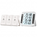 3 kanalų skaitmeninis vidaus lauko termohigrometras su nuotolinio jutiklio 328 pėdų / 100 m foniniu ap&scaron;vietimu