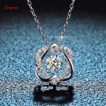 Smyoue 0.5ct GRA Cirkonio Karoliai Moterims Žėrintis Simuliuotas Deimantinis Pakabukas Plakanti &Scaron;irdis S925 Sidabras Prabangus Juvelyrikos Dovana sidabras