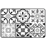 Les Tr&eacute;sors De Lily [A1903] - Set de table 'Carreaux de Ciment' noir gris blanc - 43x28 cm