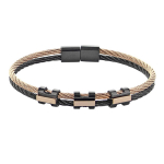 Les Tr&eacute;sors De Lily [R5115] - Bracelet Acier 'Peaceful' ros&eacute; noir - 68x55x8 mm