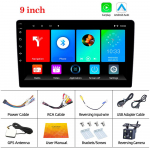 REAKOSOUND 2 Din 9'' Andriod 11 Automobilinis daugialypės terpės grotuvas Carplay GPS navigacija Bluetooth Wifi USB FM Mirror Link HD automobilio garso radijas Stereo Autoradio