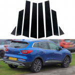 8 vnt. Blizgūs juodi lango statramsčio stulpeliai apdailos dangčio durų dekoratyvinės plok&scaron;tės lipdukas tinka Renault Kadjar 2015 2016 2017 2018 m.