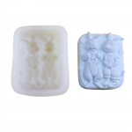 Triu&scaron;io dervos liejimo formos pora zuikio silikono formos atostogų fondant forma pasidaryk pats žvakių tinkas-muilas epoksidinis pelėsių amatų kūrimo įrankis