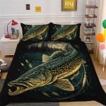 3D žvejybos ra&scaron;tų patalynės rinkinys Big Fish Print Antklodės užvalkalas pagalvės užvalkalas 2/3 dalių mikropluo&scaron;to audinys viso dydžio namų dekoravimas AU Double 180x210cm