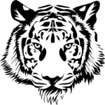 Automobilių lipdukai POWERFUL TIGER HEAD Vinilo lipdukai Motociklų dekoravimo priedai Neper&scaron;lampami apsaugos nuo saulės dangteliai Įbrėžimai 20cm juoda