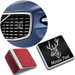Metalinės automobilių kepsninės logotipo emblema Briedžio bandomasis elnio lipdukas 3D, skirtas S70 S80 S90 C30 XC40 XC60 XC70 XC80 XC90 V40 V50 bagažinės apdaila