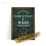 Įdomus tualeto logotipo spausdinimo plakatas Modernus tualeto aliejaus tapybos sienos lipdukas kačių mylėtojo dovana Kūrybinis tualeto sienų dekoravimas 21cm&times;30cm NoFrame