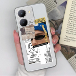 Telefono dėklas galinis dangtelis mada berniukui mergaitei smūgiams atsparus skaidrus mink&scaron;tas silikoninis TPU skirtas Vivo buferiui Vivo Y02 4G