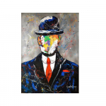 Abstract Graffiti Street Art Magritte Garsioji drobė Tapyba Plakatai Žmogaus Sūnus Portretai Populiarūs paveikslėliai Cuadros gyvenamojo kambario dekoravimui 20x30cm no frame juoda