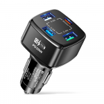 5 prievadų automobilinis įkroviklis cigarečių degiklio lizdas greito įkrovimo Pd Qc3.0 Pd automobilinio telefono įkroviklis iPhone14 13 Samsung Type C adapteriui juoda