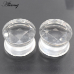 Alisouy 2PCS 6-19mm juodo stiklo rombo sekcija apvali ausų tuneliai ki&scaron;tukai plėstuvai ne&scaron;tuvai matuokliai auskarai auskarų vėrimas kūno papuo&scaron;alai 6mm skaidri