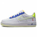 Nike Air Force 1 LV8 GS Player One - Ghost Green Vaikams Batai Balti Lazeriniai Oranžiniai Pavasariniai Pilki Melange FB1393-111 35.5