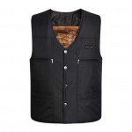 Vyri&scaron;ka rudens žieminė liemenė stora pliu&scaron;inė be rankovių užtrauktukas V kaklelis, vientisos spalvos kelių ki&scaron;enės Vidutinio amžiaus tėvo žvejybos liemenė Vyri&scaron;ka žieminė liemenė XL juoda