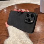 Matinis zom&scaron;inės odos TPU dėklas, skirtas iPhone 15 Pro Max 14 13 12 11 smūgiams atsparus apyrankės telefono dėklas, paprastas spalvotas dangtelis iPhone 15 juoda