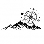 &bdquo;Compass Mountains&ldquo; automobilio stiliaus visureigis, &scaron;viesą atspindintys lipdukai, dekoravimas juoda