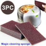 3 vnt., Magic Cleaning Sponge &ndash; i&scaron;valykite dėmes ir ne&scaron;varumus su karborundo kempinėle &ndash; puikiai tinka virtuvės, indų ir buities valymui 3pcs ruda