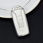 3 mygtukų TPU automobilio nuotolinio valdymo pultas beraktis dangtelis, skirtas Volkswagen Touareg 2018 2019 2020 2021 raktų dėklo laikiklis Fobs Funda Llave Protector Priedai Silver key case