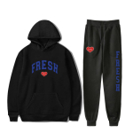 Moteri&scaron;ki drabužiai Sturniolo Triplets Hoodie Jogger Kelnės Dviejų dalių komplektas Megztiniai+Merginukai Fresh Love Logo Vyri&scaron;kas Moteri&scaron;kas komplektas M juoda