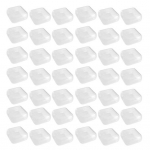 100 vnt. skaidrių plastikinių papuo&scaron;alų dėžučių su atlenkiamu dangteliu, mini kompakti&scaron;kas kvadratinis papuo&scaron;alų laikymo konteineris žiedams, auskarams Square