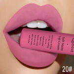 QIBEST matinis skystas lūpų blizgis lūpų dažai, atsparūs vandeniui, ilgai i&scaron;liekantys Velvet Nude Red lūpų blizgesys, juodos spalvos lūpų blizgis 7 g