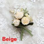 1vnt vakarėlio rie&scaron;o korsažas dirbtinės gėlės jaunikis Boutonniere rankų rie&scaron;o gėlė nuotaka pamergė 1 smėlis