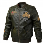 ChiliDay vyri&scaron;ka odinė striukė Slim Fit paltas Vyri&scaron;ka apykaklė Jaqueta PU paltai dviratininkų striukės laisvalaikio motociklo dirbtinio kailio striukė vilna