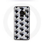 Coque pour Samsung Galaxy S9 plus Fond de coeurs noirs