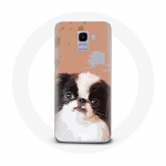Coque pour Samsung Galaxy A8 2018 &Eacute;pagneul japonais Noir et Blanc Race de chiens