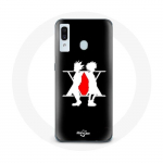 Coque pour Samsung Galaxy A30 Hunter x Hunter Manga Logo Fond Noir