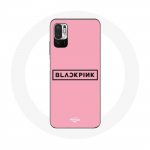 Coque pour Xiaomi Poco M3 Pro Blackpink Groupe de K-pop Logo Fond Rose