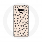 Coque pour Samsung Galaxy Note 9 Fond de texture abstraite coeurs noirs