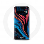Coque pour Samsung Galaxy s10 edge Texture abstraite bleu noir rouge