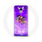 Coque pour Samsung Galaxy A6 2018 BTS TinyTAN Animation Affiche RM Jin Suga J-Hope Jimin Jungkook Et V Zero O&rsquo;Clock