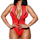 Slim Fit Moteri&scaron;kas Bikini Seksualus berankovio užtrauktuko dizaino moteri&scaron;kas maudymosi kostiumėlis, vandens sportas S